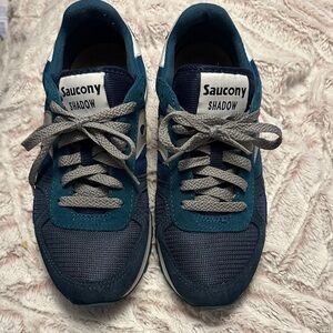 Saucony Shadow Teal and Navy Sneakers 7y unisex EUC